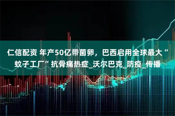 仁信配资 年产50亿带菌卵，巴西启用全球最大“蚊子工厂”抗骨痛热症_沃尔巴克_防疫_传播